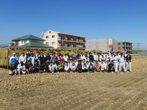 久留米市稲刈り㈱プロテクノ参加